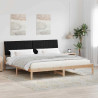Estructura de cama Marrón 200 x 200 cm Madera de pino macizo 1