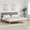 Estructura de cama Marrón 200 x 200 cm Madera de pino macizo 1