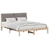 Estructura de cama Marrón 160 x 200 cm Madera de pino macizo 3