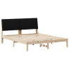 Estructura de cama Marrón 150 x 200 cm Madera de pino macizo 2