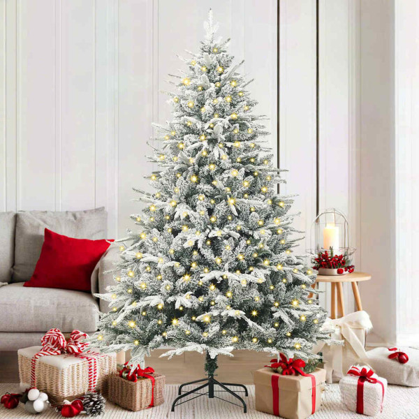 Árbol de Navidad Artificial Preiluminado Verde 180 cm PVC y PE D