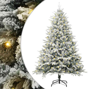 Árbol de Navidad Artificial Preiluminado Verde 180 cm PVC y PE H