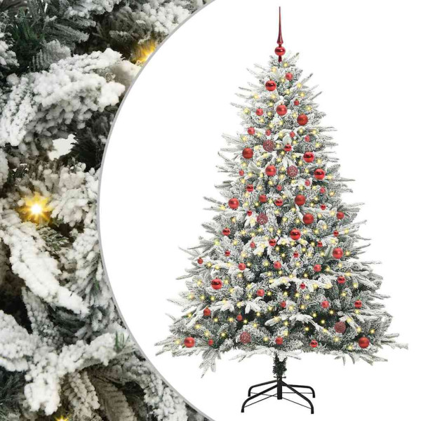 Árbol de Navidad artificial preiluminado con juego de bolas D