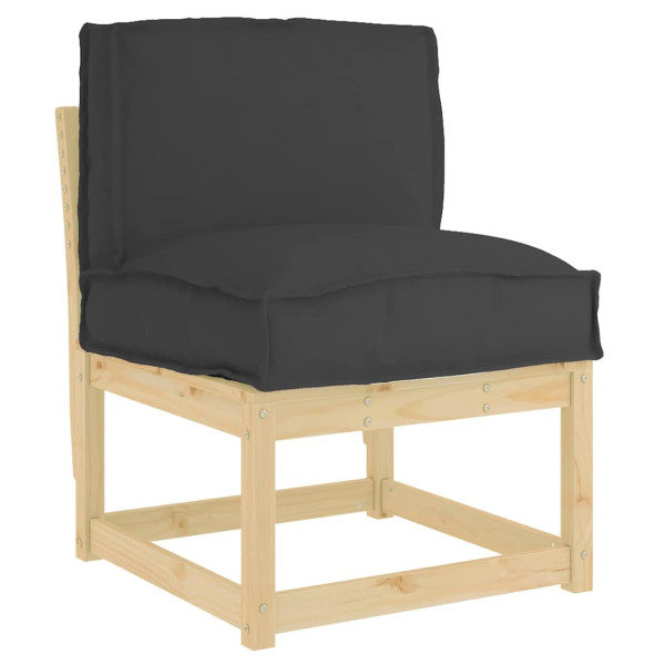 Cojín de palé para respaldo Negro 50 x 40 x 12 cm Tela Oxford M 3