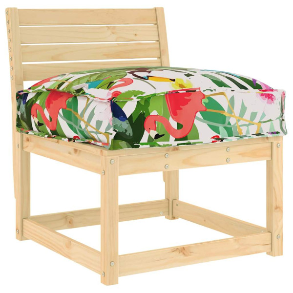 Cojín de palé para asiento Floral Multicolor 50 x 50 x 12 cm M 2