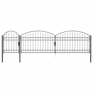 Puerta de valla jardín con parte superior arqueada Gris H