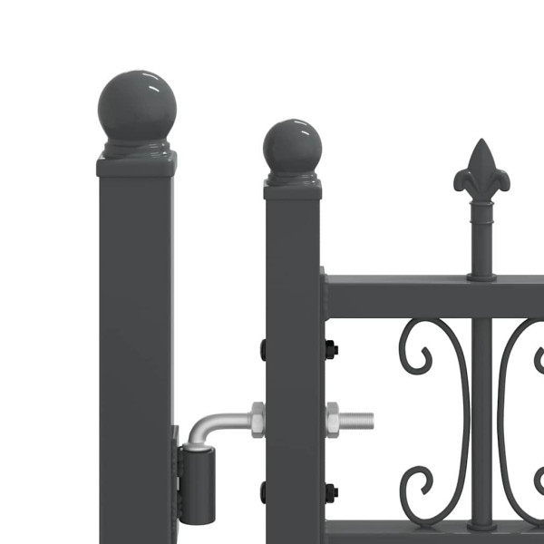 Puerta de Cerca con Punta de Lanza Gris 305 x 125 cm Acero M 5