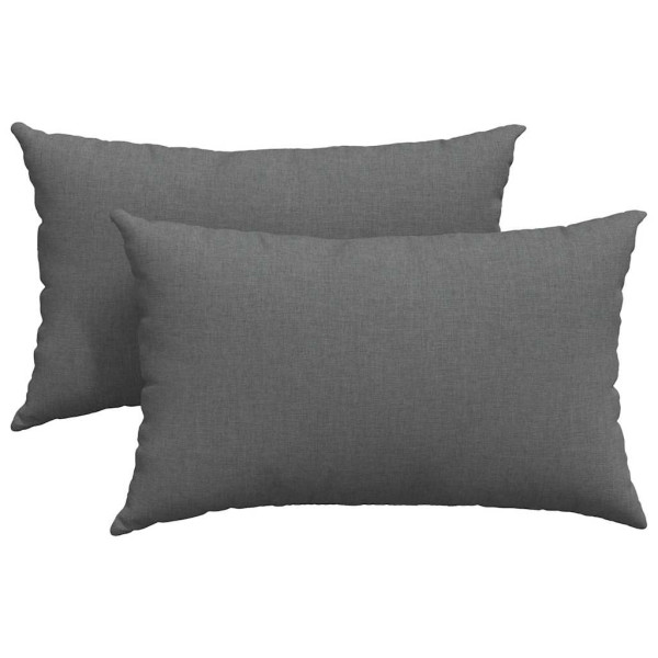 Cojines de sofá 2 pcs Gris oscuro 50 x 30 cm tela M 2