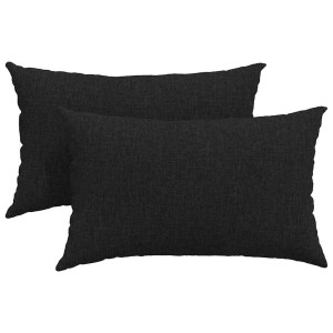 Cojines de sofá 2 pcs Negro 50 x 30 cm tela H