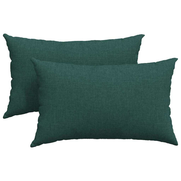 Cojines de sofá 2 pcs Verde oscuro 50 x 30 cm tela M 2