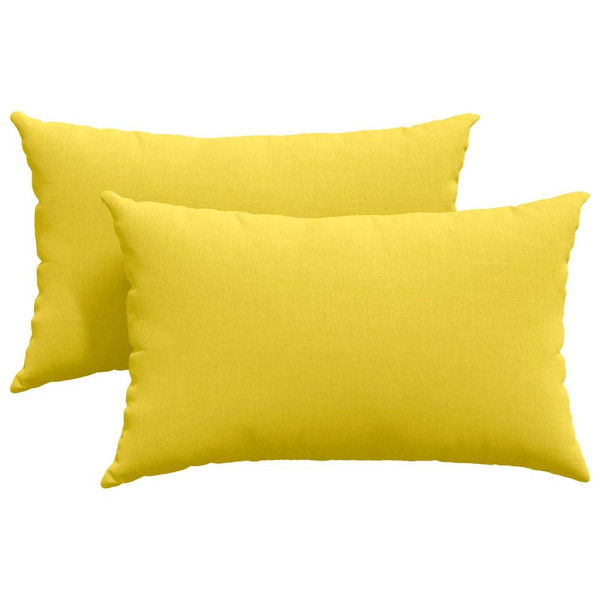 Cojines de sofá 2 pcs Amarillo Claro 50 x 30 cm tela M 2