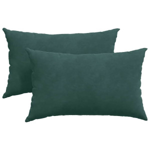Cojines de sofá 2 pcs Verde oscuro 50 x 30 cm Tela de pana H
