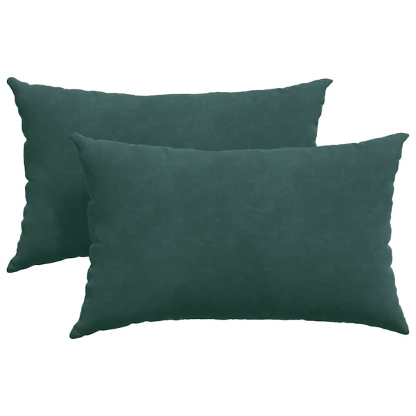 Cojines de sofá 2 pcs Verde oscuro 50 x 30 cm Tela de pana M 2