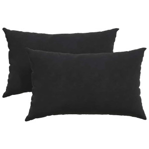 Cojines de sofá 2 pcs Negro 50 x 30 cm Tela de pana H