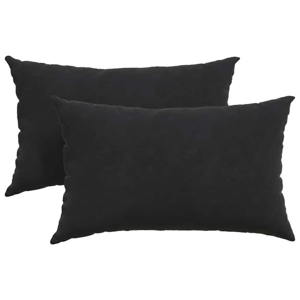 Cojines de sofá 2 pcs Negro 50 x 30 cm Tela de pana M 2