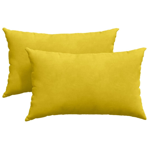 Cojines de sofá 2 pcs Amarillo 50 x 30 cm Tela de pana M 2