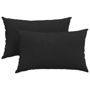 Cojines de sofá 2 pcs Negro 50 x 30 cm tela H