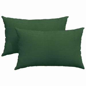 Cojines de sofá 2 pcs Verde oscuro 50 x 30 cm Tela de pana H