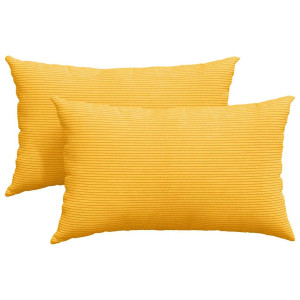 Cojines de sofá 2 pcs Amarillo Claro 50 x 30 cm Tela de pana H