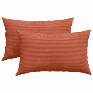 Cojines de sofá 2 pcs Rojo Naranja 50 x 30 cm Tela de pana H