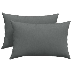 Cojines de sofá 2 pcs Gris oscuro 60 x 40 cm tela H