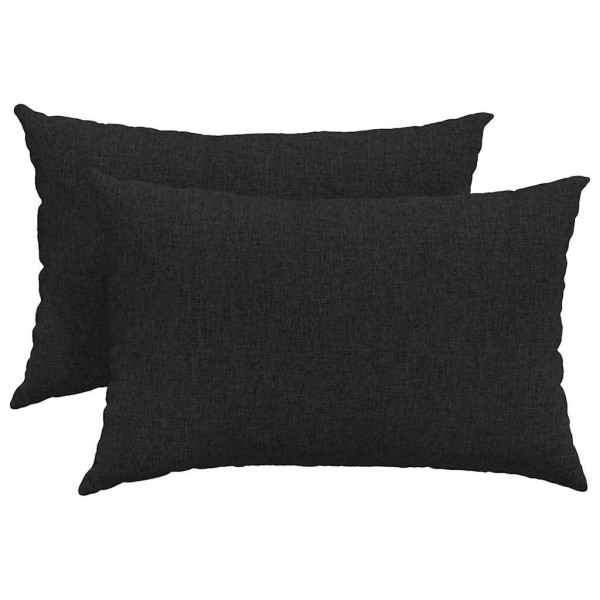 Cojines de sofá 2 pcs Negro 60 x 40 cm tela M 2
