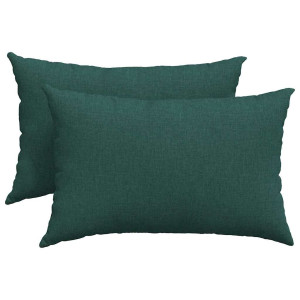 Cojines de sofá 2 pcs Verde oscuro 60 x 40 cm tela H
