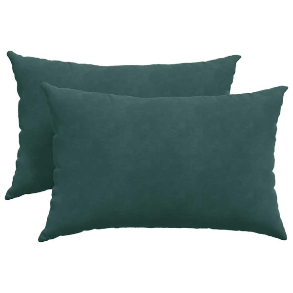 Cojines de sofá 2 pcs Verde oscuro 60 x 40 cm Tela de pana M 2