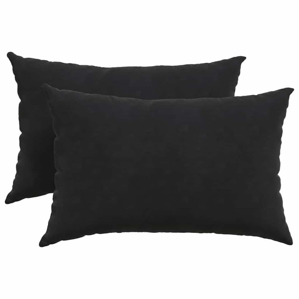 Cojines de sofá 2 pcs Negro 60 x 40 cm Tela de pana M 2