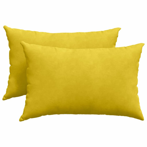Cojines de sofá 2 pcs Amarillo 60 x 40 cm Tela de pana M 2