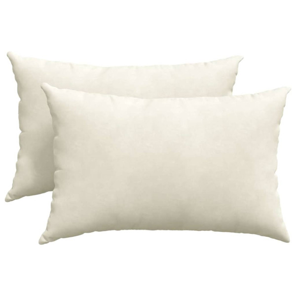 Cojines de sofá 2 pcs Crema 60 x 40 cm Tela de pana M 2