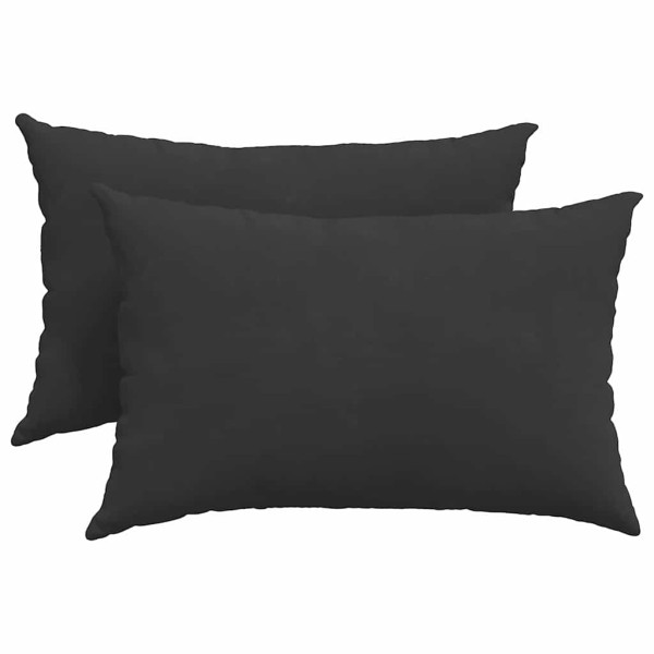 Cojines de sofá 2 pcs Negro 60 x 40 cm tela M 2