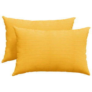 Cojines de sofá 2 pcs Amarillo Claro 60 x 40 cm Tela de pana H