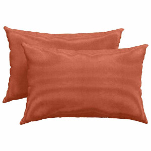 Cojines de sofá 2 pcs Rojo Naranja 60 x 40 cm Tela de pana H
