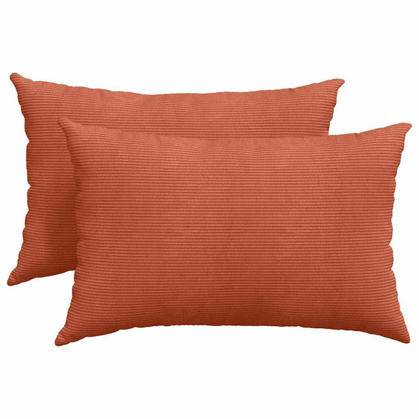 Cojines de sofá 2 pcs Rojo Naranja 60 x 40 cm Tela de pana M 2
