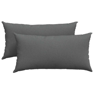 Cojines de sofá 2 pcs Gris oscuro 80 x 40 cm tela H