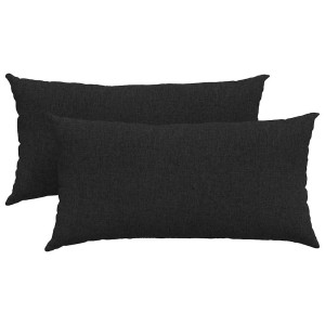 Cojines de sofá 2 pcs Negro 80 x 40 cm tela H