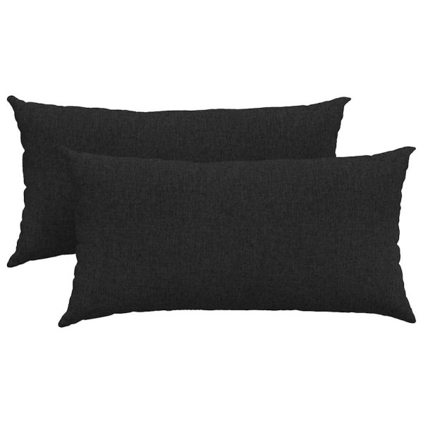 Cojines de sofá 2 pcs Negro 80 x 40 cm tela M 2
