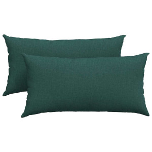 Cojines de sofá 2 pcs Verde oscuro 80 x 40 cm tela H