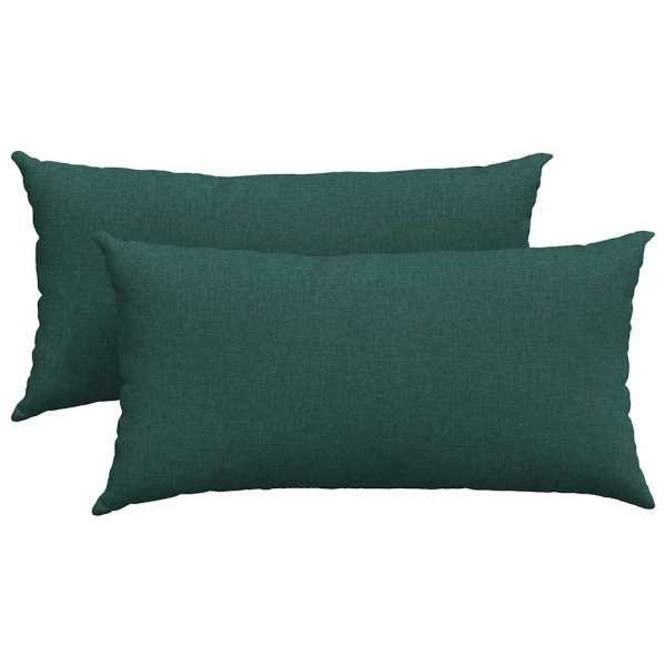 Cojines de sofá 2 pcs Verde oscuro 80 x 40 cm tela M 2