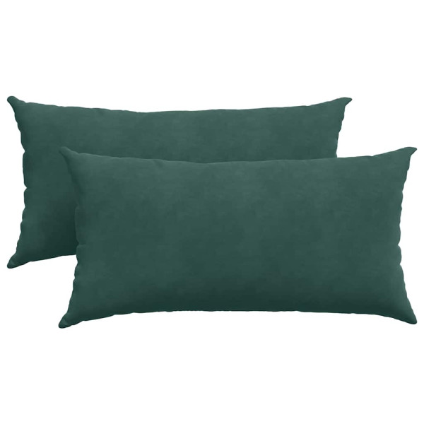 Cojines de sofá 2 pcs Verde oscuro 80 x 40 cm Tela de pana M 2