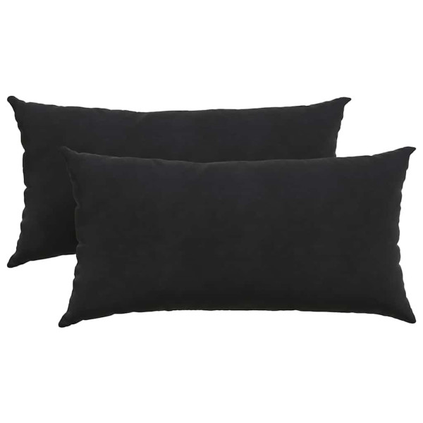 Cojines de sofá 2 pcs Negro 80 x 40 cm Tela de pana M 2