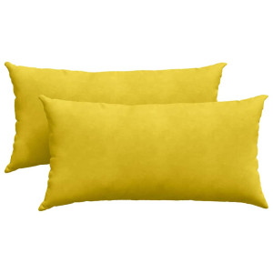 Cojines de sofá 2 pcs Amarillo 80 x 40 cm Tela de pana H