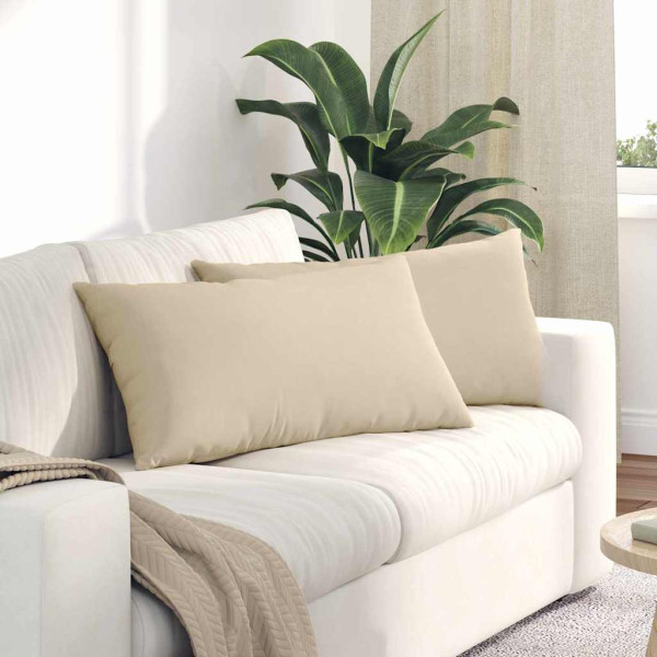 Cojines de sofá 2 pcs Crema 80 x 40 cm tela D