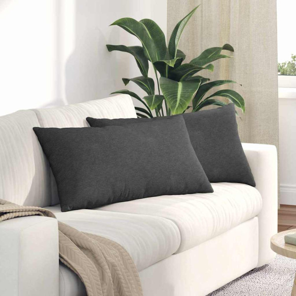 Cojines de sofá 2 pcs Gris oscuro 80 x 40 cm Tela de pana D