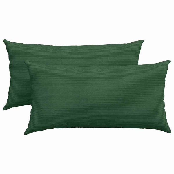 Cojines de sofá 2 pcs Verde oscuro 80 x 40 cm Tela de pana M 2
