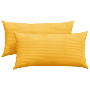 Cojines de sofá 2 pcs Amarillo Claro 80 x 40 cm Tela de pana H