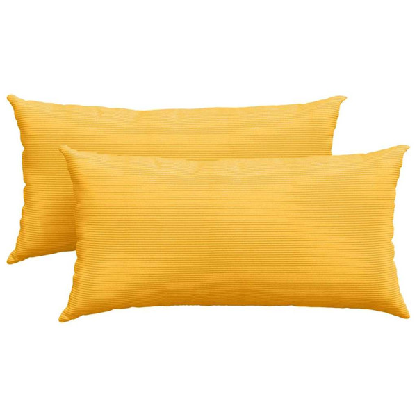 Cojines de sofá 2 pcs Amarillo Claro 80 x 40 cm Tela de pana M 2
