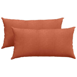 Cojines de sofá 2 pcs Rojo Naranja 80 x 40 cm Tela de pana H