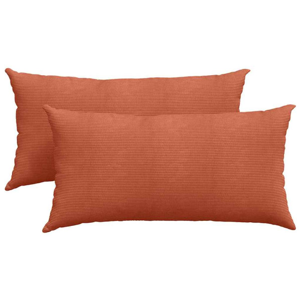 Cojines de sofá 2 pcs Rojo Naranja 80 x 40 cm Tela de pana M 2